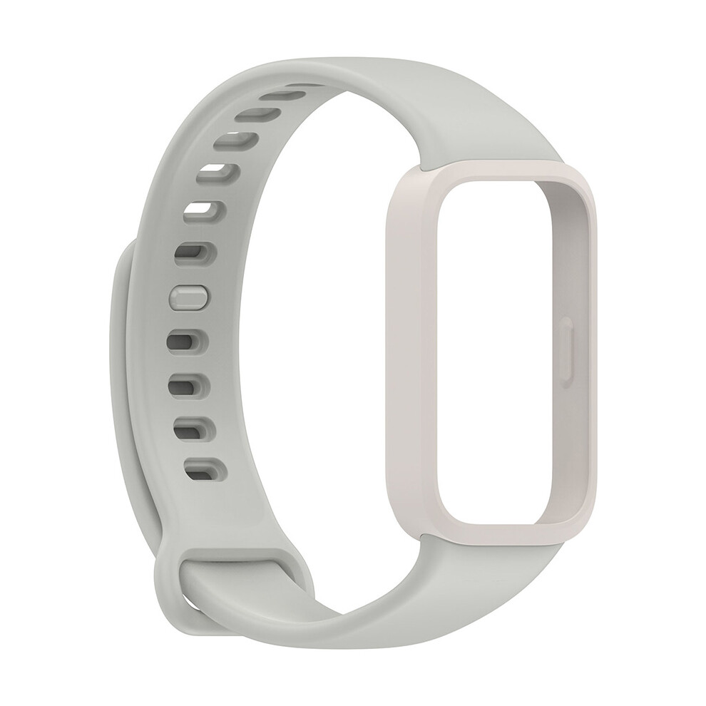 (Starlight+Rock Gray) Watch Strap Silicone Official Same Watch Strap+Watch Frame For Xiaomi Band9 Active/Redmi Band 3 Not,Specified 735632091132