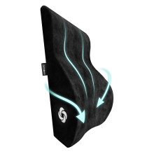 SAMSONITE Mid-Low Back Support with HIgH gRADE Memory Foam Fits Most Seats, Lumbar Pillow for car or Office chair, Soft Washable Plush cover