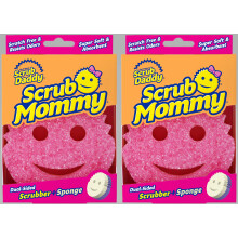 Scotte Daddy Sponge et epurateur a double face - Scroth maman - Sponge sans rayures pour la vaisselle et maison douce dans l'eau tiede dans une o