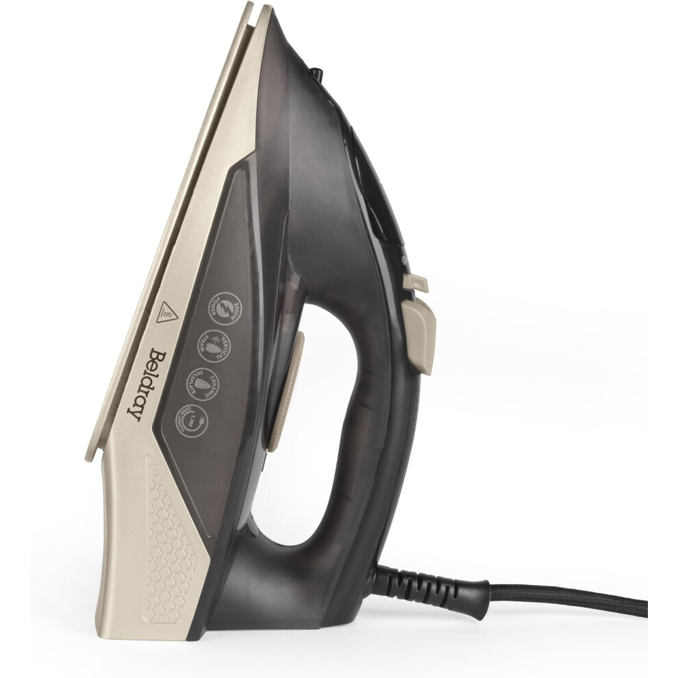 Beldray Bel01848 2000W Steam Iron Compact Traditional Iron, Ceramic Soleplate, 230Ml Water Tank With Spray Function