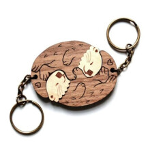 2pcs Sea Otters Keychain Otters Puzzle Matching Keychain Girlfriend Jewelry