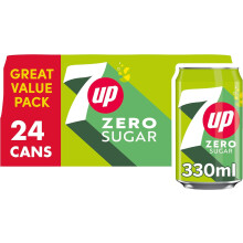 7UP Zero Lemon & Lime Cans 24 x 330ml