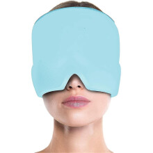 (blue) Theraice Rx Form Fitting Gel Ice Headache Migraine Relief Hat Cold Therapy Comfortable Stretchable F