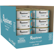 Applaws 100% Natural Wet Cat Food 24 x 70g Tuna Fillet Tins in Broth