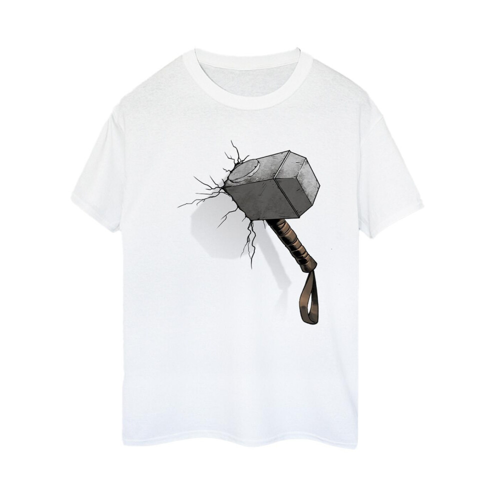 Thor Hammer Crack Cotton Boyfriend T-Shirt