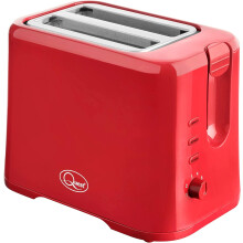 Quest 34299 2 Slice Toaster / Variable Browning Control / Reheat and Defrost / Crumb Tray and Cord Storage, Red, 870W