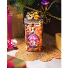 The Jelly Bean Factory, Gourmet Jelly Beans 700 g Jar - 36 Natural, Huge Jelly Fruit Flavours, Retro American Sweets, Chewy Jelly Sweets for Kids