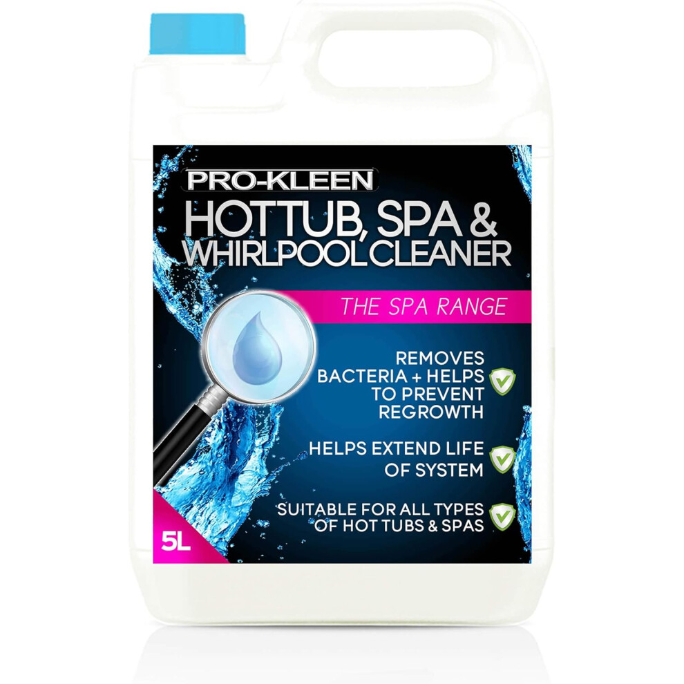 Pro-Kleen Whirlpool Bath and Hot Tub Internal Pipe System Flush Cleaner (5L) - Provides a Deep, Hygienic Clean to Remove Limescale