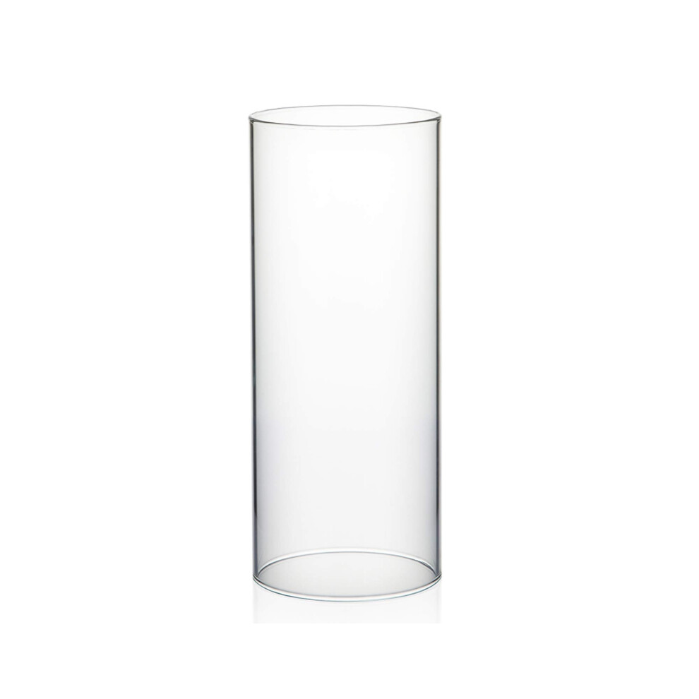 WGVI Hurricane Candle Holder Sleeve, Wide 4", Height 10", Clear Glass Cylinder Open Both Ends, Chimney Tube, Open Ended Candle Shade, 1 Piece