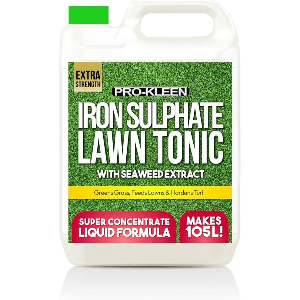 Pro-Kleen Lawn Tonic Liquid Iron Sulphate Quality Ferrous Conditioner, Fertiliser, Grass Greener, Turf Hardener | Long-Lasting