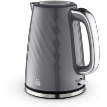 Swan SK14611GRY Windsor Rapid Boil Kettle with Removable Limescale Filter, Boil Dry Protection and Hidden Cord Storage, 1.7L, 3KW, Grey