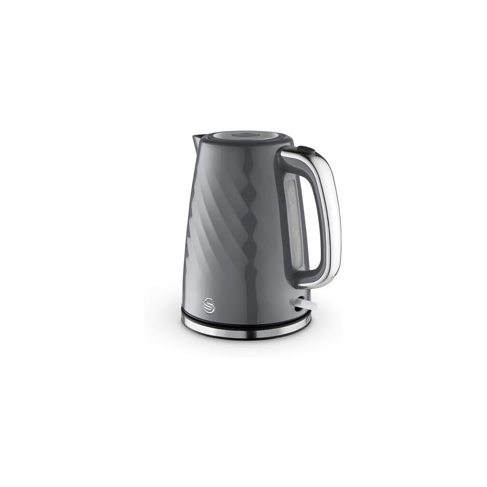 Swan SK14611GRY Windsor Rapid Boil Kettle with Removable Limescale Filter, Boil Dry Protection and Hidden Cord Storage, 1.7L, 3KW, Grey-image-OPC-PFVW76Y-NEW
