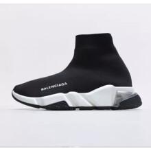 (Air Black & White, EUR39) Women Designer Style Knit Speed Sock Runner Shoes Men Trainers Full Size