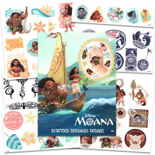 Disney Moana Tattoo Set - 50 verschiedene temporäre Tattoos | Disney Partybedarf für Kinder