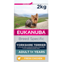 Eukanuba Complete Dry Dog Food for Adult Yorkshire Terrier Breed Types with Fresh Chicken 2 kg
