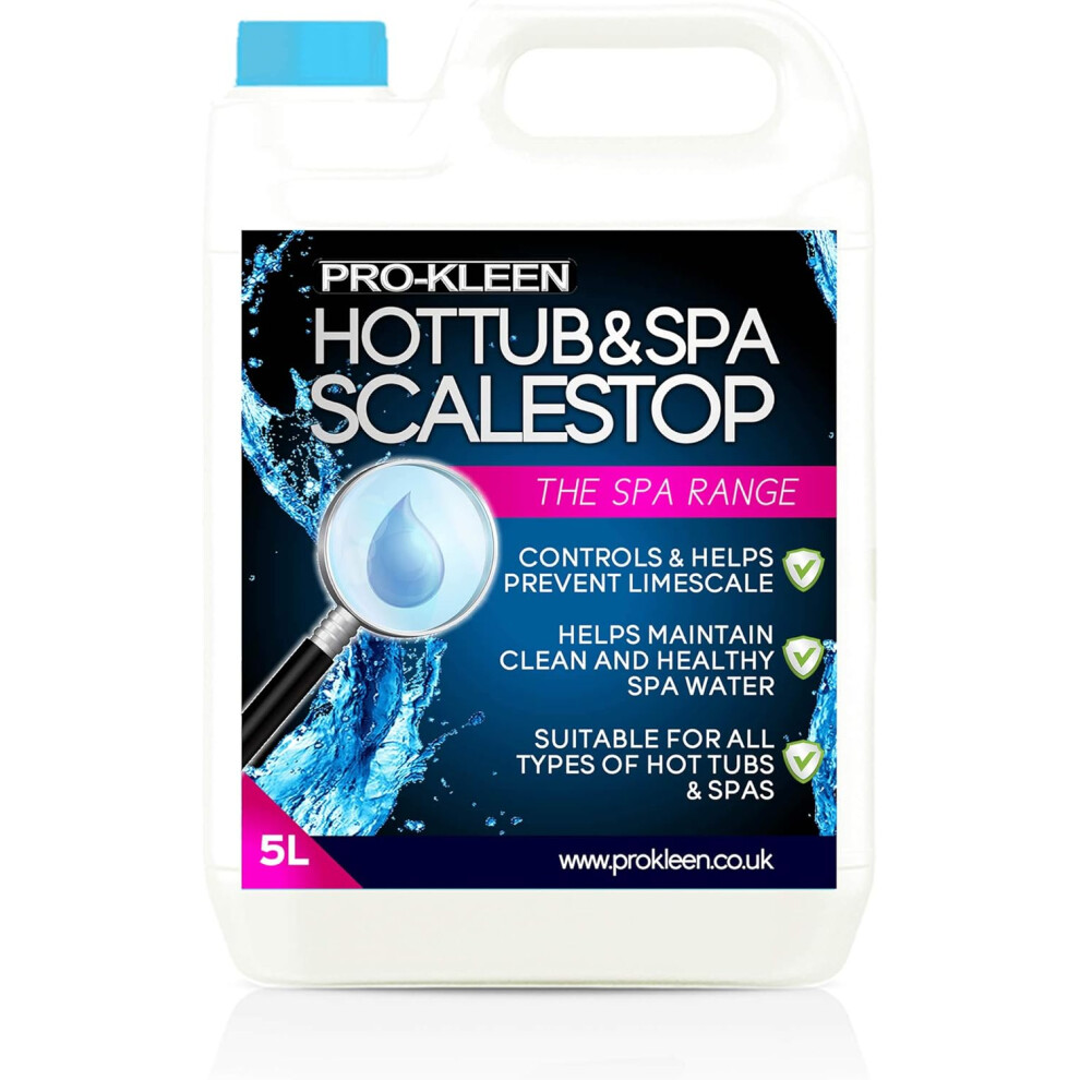 Pro-Kleen 5L Of Scalestop Hot Tub & Spa Descaler - Limescale Removal & Prevention Inhibitor
