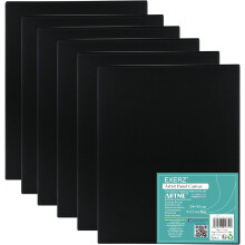 Exerz 24x30cm Black Canvas Panels 6pcs - 3mm 280gsm 100% Cotton/Blank Artist Canvas Board