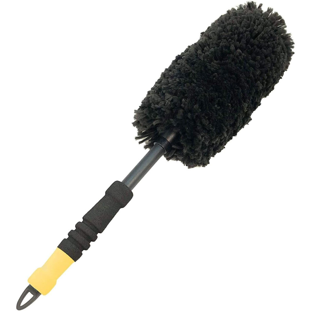 Black Meguiar's X1902eu Supreme Microfibre Wheel Brush, Medium, Completely Safe Wheel Cleaning,