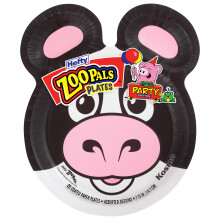 Hefty Zoo Pals Party Edition Paper Plates for Kids Assorted Animal Designs 7.75 Inches with Two Dipping Compartments 20 Count