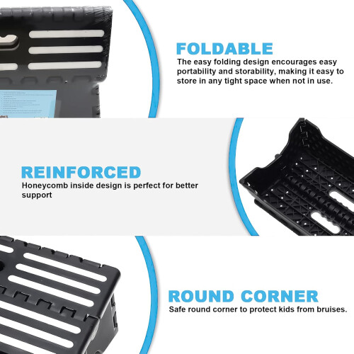 Folding Step Stool 5 Inch, Portable Step Stool for Adults with Handle, Foldable Stepstool for Kids Elderly 2