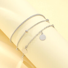 (AYA153802) Bohemian Summer Beach Anklet Set For Women Vintage Silver Color Pearl Butterfly Star Heart Pendant