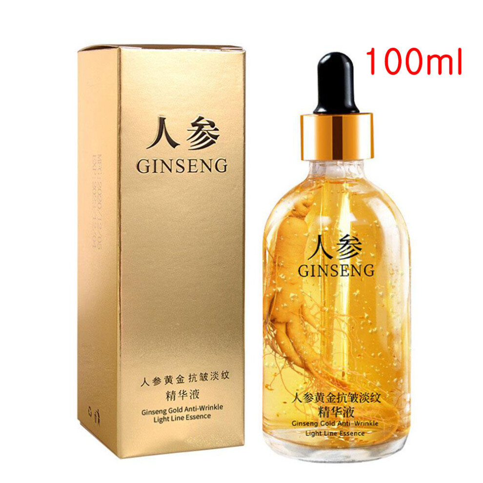 (100ml) Gold Ginseng Face Essence Polypeptide Anti-wrinkle Lightning Moisturizing Facial Serum With Niacinamide Skin Care