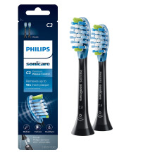 Philips Sonicare Original C3 Premium Plaque Control Ersatz-Zahnbrstenkpfe, 2 Brstenkpfe, Schwarz HX9042/95