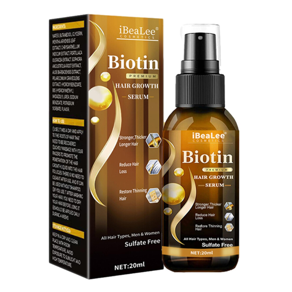 Bghone (20Ml) Biotin Hair Thickening Serum For Hair Growth And Volume Hair Loss Prevention And Fine Hair Texturizing Spray Strengthening Hair