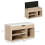 Homcom HOMCOM Sit-On Shoe Storage Unit w/ Hidden Compartment Handles Grey, Oak 8