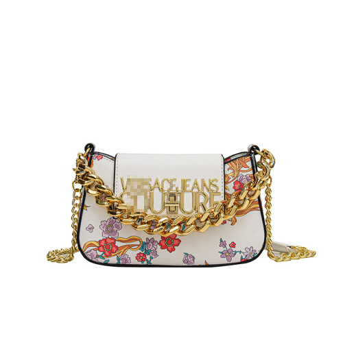 (Four white) one-shoulder cross-body small square bag