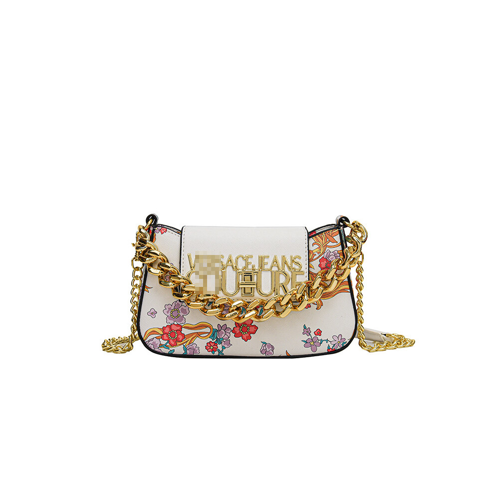 (Four White) One-Shoulder Cross-Body Small Square Bag White,Black