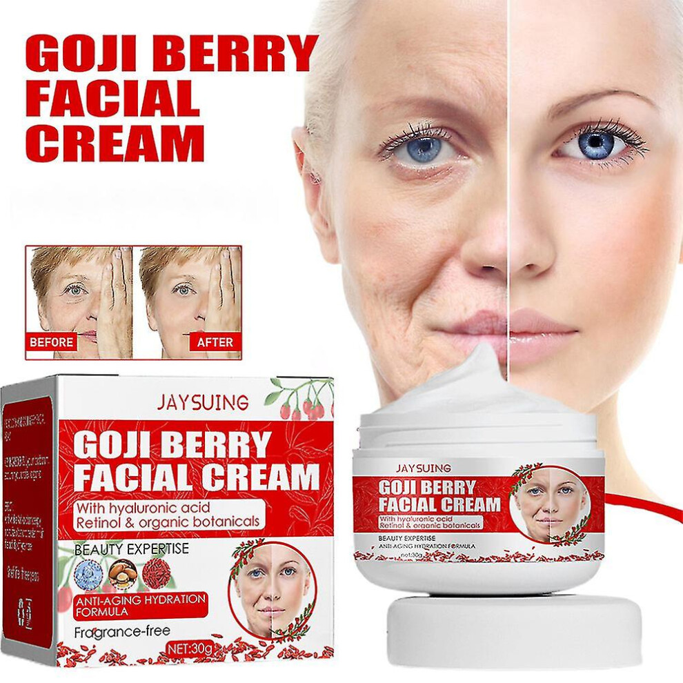 30g Goji Berry Facial Cream with Hyaluronic Acid Anti Aging Anti-wrinkle Moisturizing Firming Hydrating Multi Effect Cream