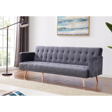 (Grey) Plush Velvet Sofa Bed In Various Colours