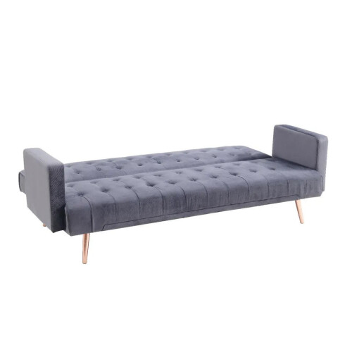 Comfy Living (Grey) Plush Velvet Sofa Bed In Various Colours 1
