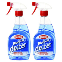 2 x CarPlan Blue Star Winter Snow De Icer Trigger Spray 500ml