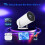 (White, 1pcs) Projector HY300 PRO 4K Android 11 Dual Wifi6 2
