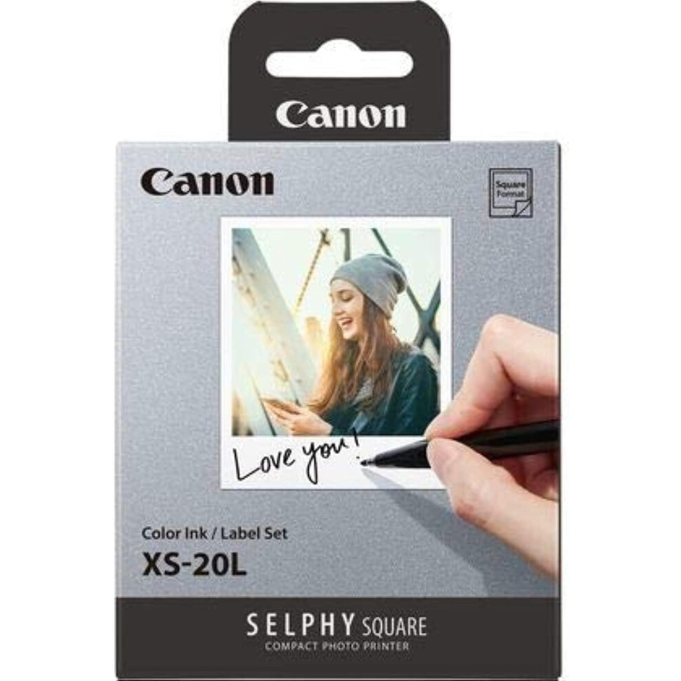 Canon SELPHY XS-20L Ink + Paper Multipack - Genuine Printer Ink Cartridges 1 Pack (1 x Cartridge) & 20 Sheets (72 x 85mm)