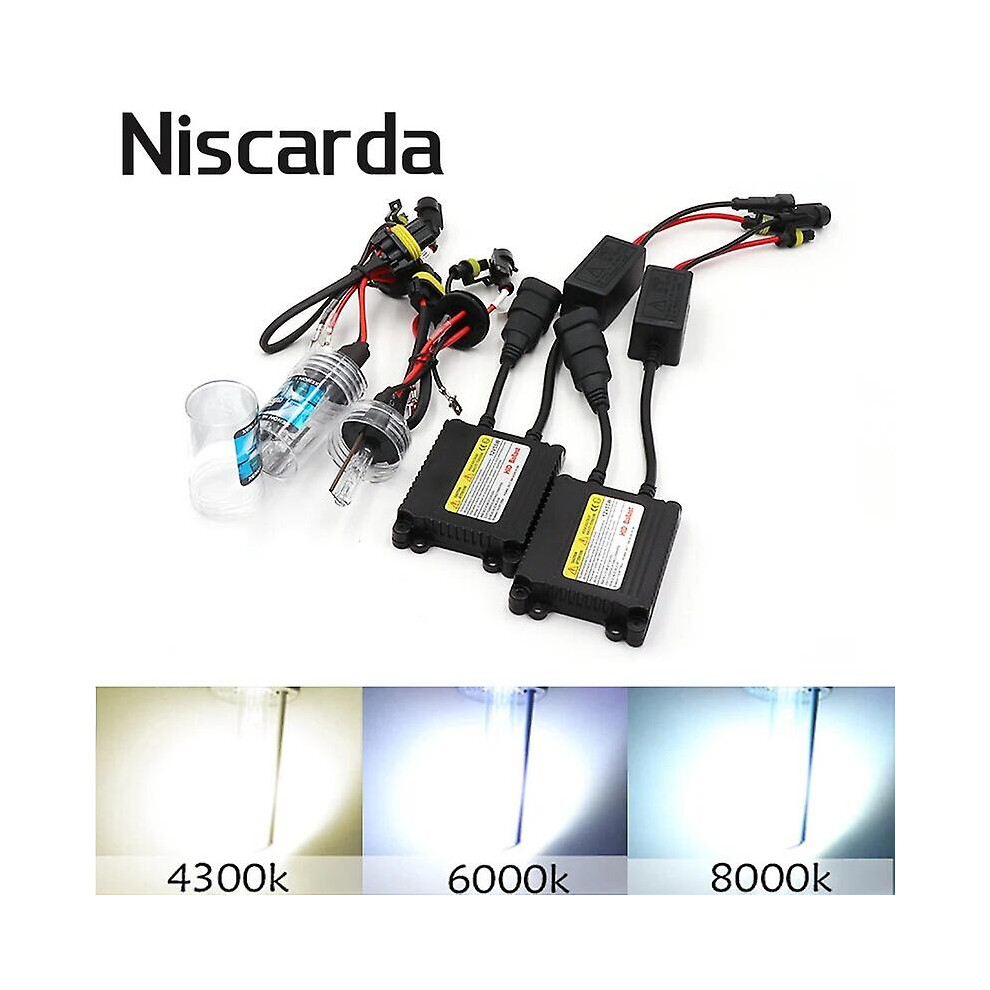 (8000K 55W Xenon Kit-H7) Niscarda H7 35W 55W H3 H4 H8 H9 H11 Hid Conversion Kit Xenon Headlight Bulb Slim Ballast 4300K 6000K 8000K Replac White/Blue 8795863075891