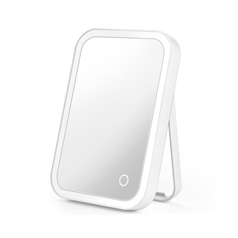 Soul Creat Makeup Mirror-Battery Type Small Portable Dressing Mirror Led Lighted Smart Makeup Mirror Desktop Folding Tabletop Makeup Mirror