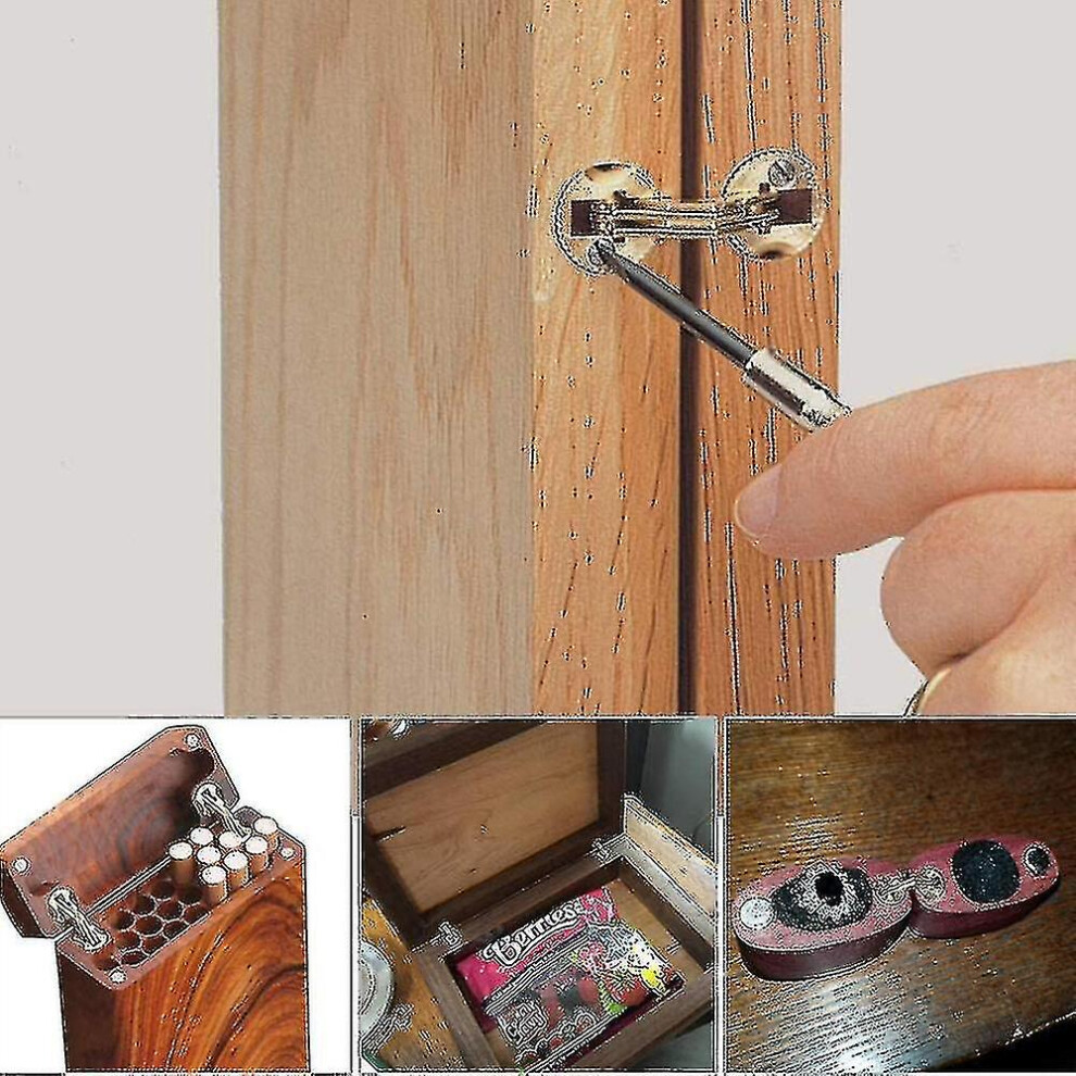 4-Pack Hidden Brass Barrel Hinges Cylindrical Invisible Concealed Furniture Hinges 3247719277447