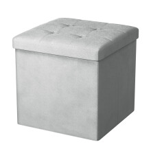 (Light Grey(38*38*38)) Grey Foldable Ottomans Storage Box