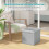 (Light Grey(38*38*38)) Grey Foldable Ottomans Storage Box 4