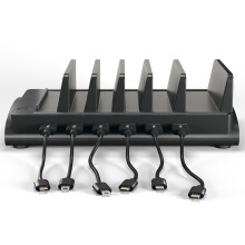 60W 6-Port USB Charging Station for All Devices with 6 Cables