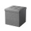 (Dark Grey(30*30*30)) Grey Foldable Ottomans Storage Box 1