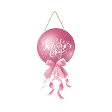 (Light Pink) Valentine Signs Happy Valentine's Day Hanging Decor Valentines Wood Wall Decor Plaque For Wedding Room