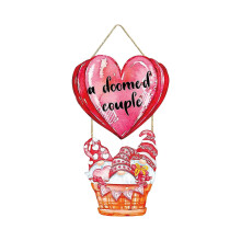 (Pink) Valentine Signs Happy Valentine's Day Hanging Decor Valentines Wood Wall Decor Plaque For Wedding Room