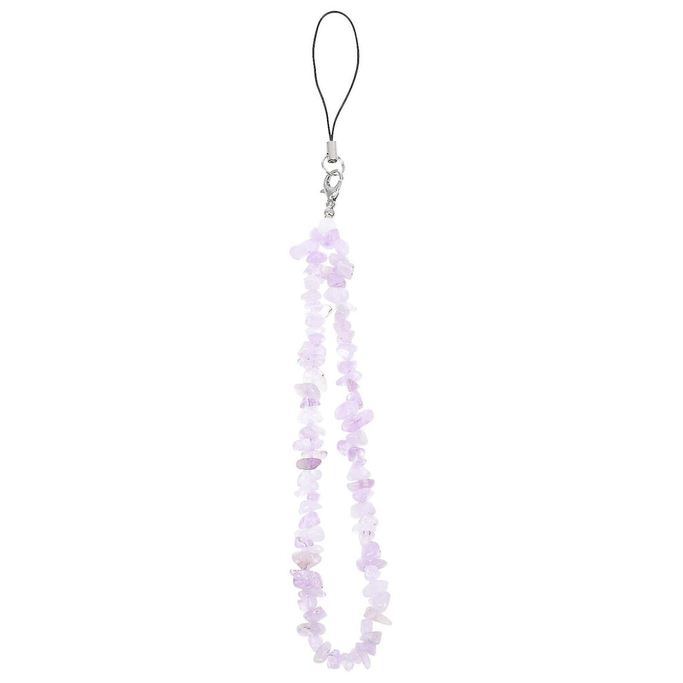 (Purple) Crystal Stones Phone Lanyard Creative Natural Phone Rope Fresh Phone Decor Purple 3247719278321
