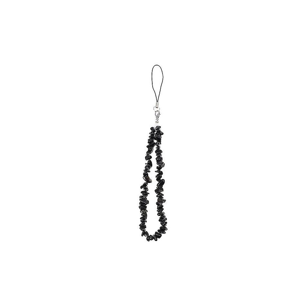 (Black) Crystal Stones Phone Lanyard Creative Natural Phone Rope Fresh Phone Decor Black 3247719278307