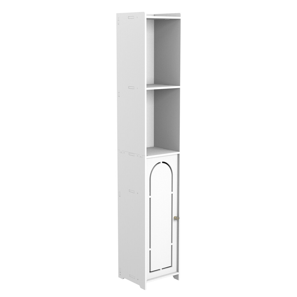Tall Bathroom Cabinet with Door Slim Bathroom Storage Cabinet, Freestanding Narrow Cabinet for Small Space 20x20x117cm