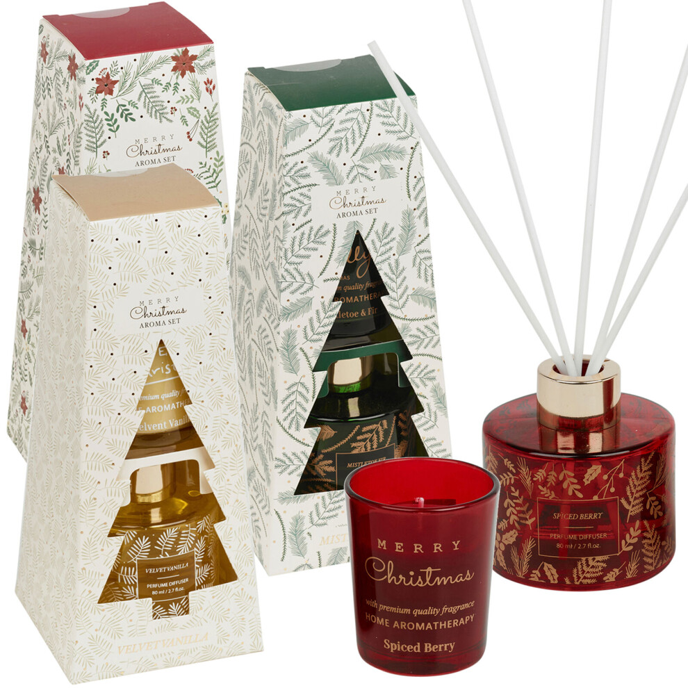 Urbn Living (1 Of Each) 80Ml Reed Diffuser Christmas Tree Box Gift Home Aromatherapy Home Fragrance Set